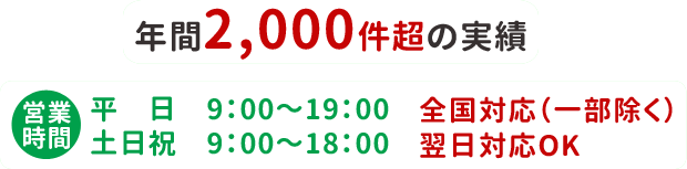 住宅診断（ホームインスペクション）年間2000件超えの実績