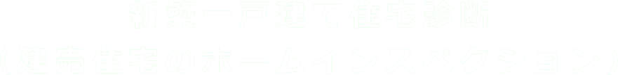 新築一戸建て住宅診断（建売住宅のホームインスペクション）