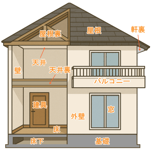 家の断面イラスト